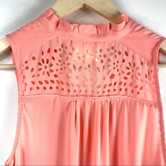Anthropologie Maeve Sleeveless Pink Cutout Blouse - Picture 11 of 12